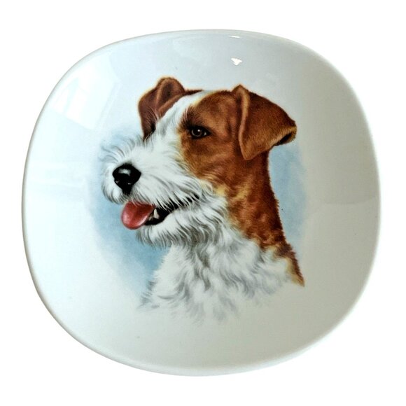 Schumann Arzberg Wire Jack Russell Terrier Dog Square Decor Plate Bavaria - Picture 1 of 6